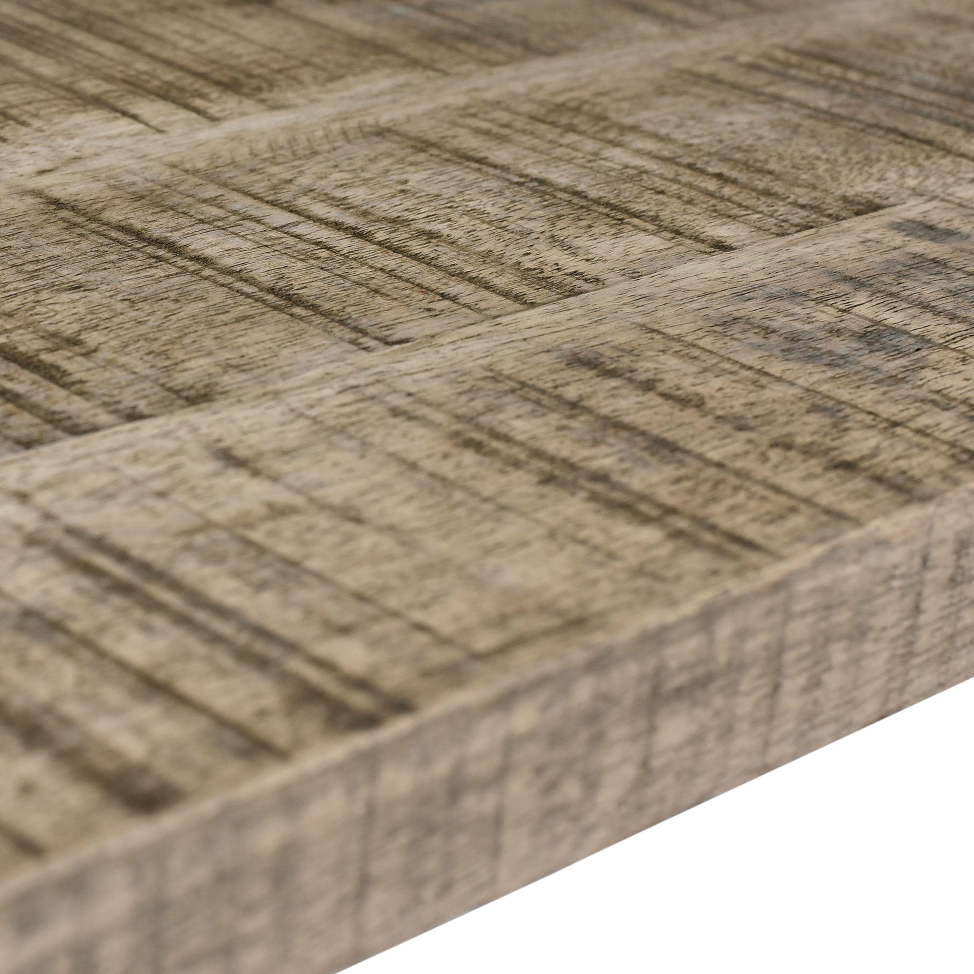 Volsa Reclaimed Mango Wood Console Table - 2-Tier Rustic Modern-DECOROLALA