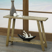 Volsa Reclaimed Mango Wood Console Table - 2-Tier Rustic Modern-DECOROLALA