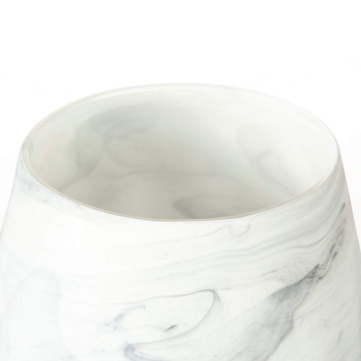 Volta I Short Gray Cream Glass Abstract Pattern Vase-Vase-DECOROLALA