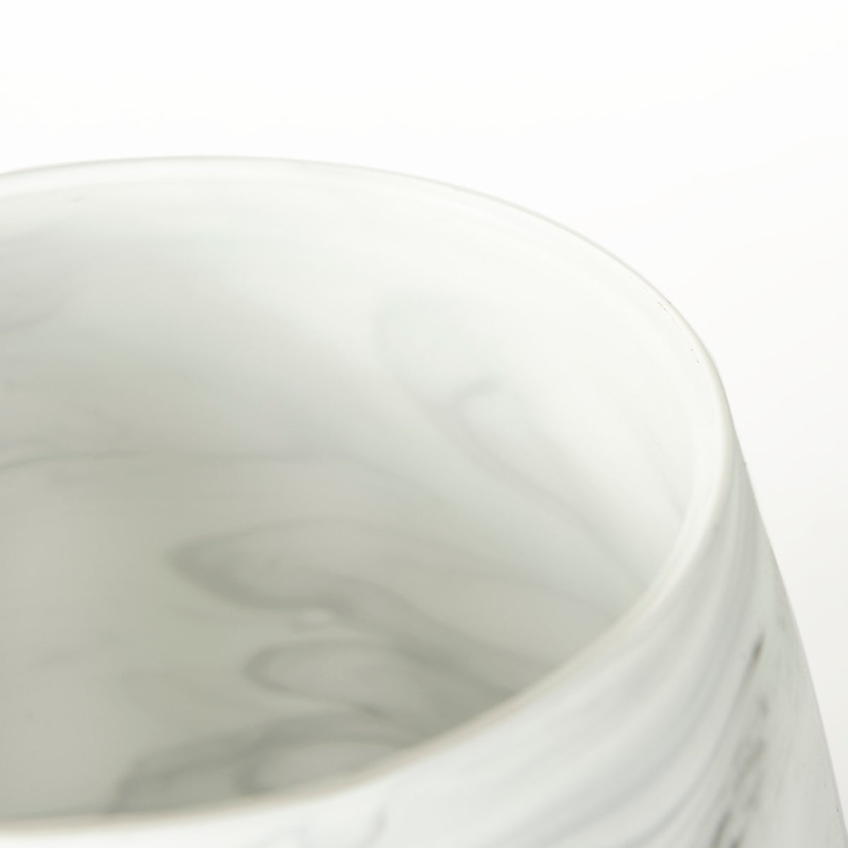 Volta I Short Gray Cream Glass Abstract Pattern Vase-Vase-DECOROLALA
