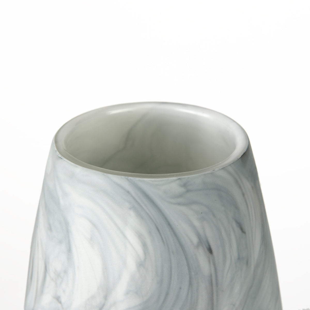 Volta II Tall White Gray Abstract Pattern Glass Vase-Vase-DECOROLALA