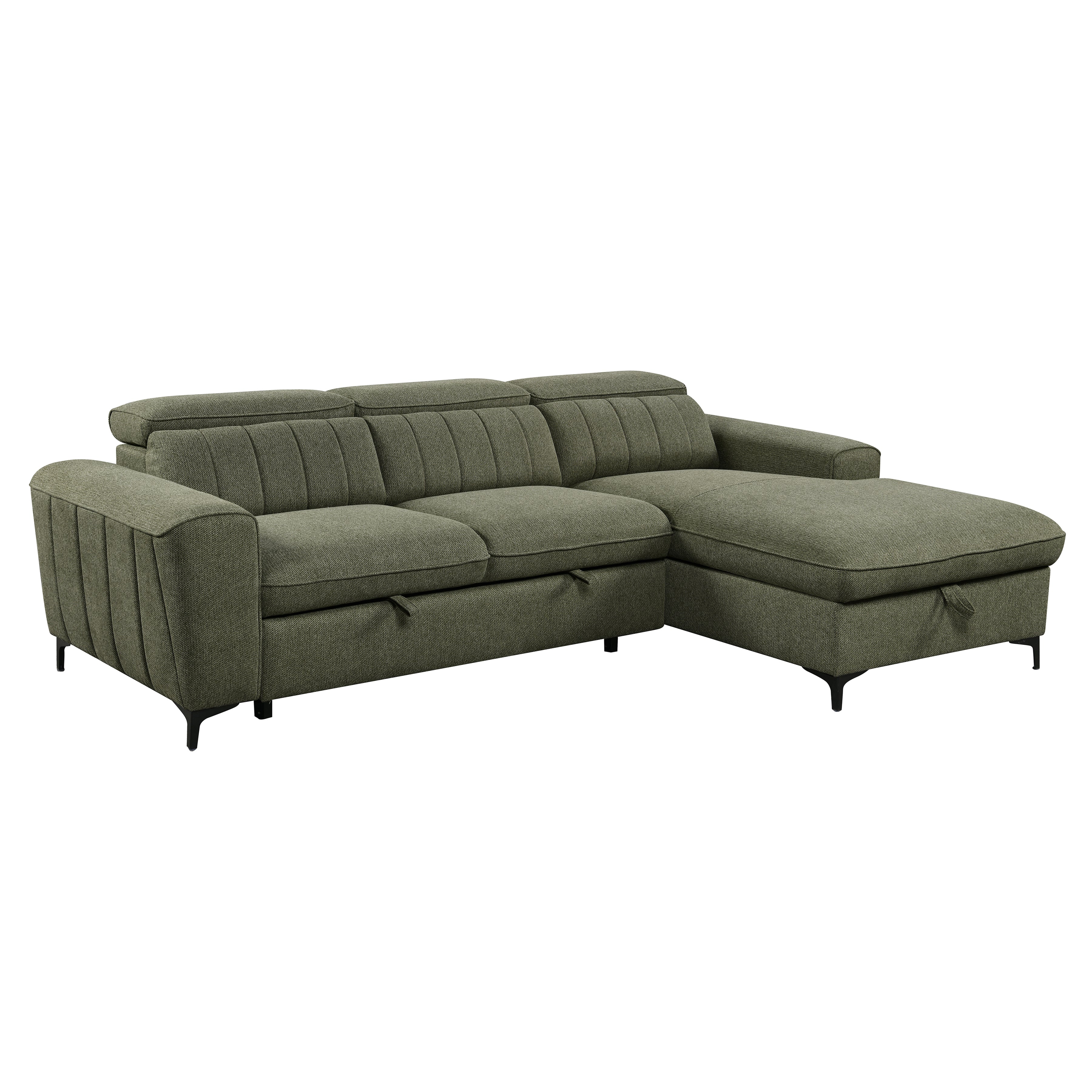 Volto 2-Piece Right-Facing Sleeper Sectional with Storage Chaise-Furniture > Sofas-DECOROLALA
