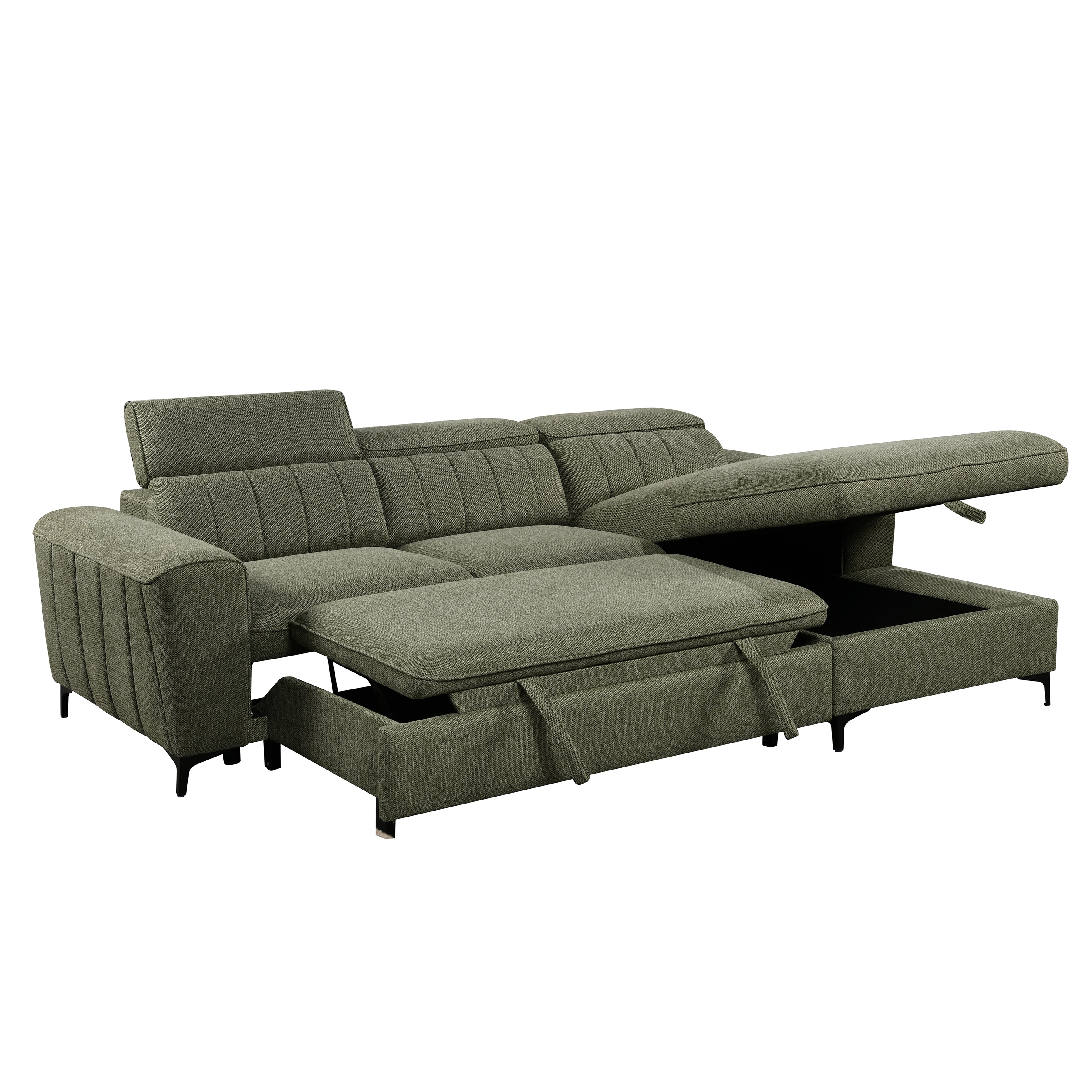 Volto 2-Piece Right-Facing Sleeper Sectional with Storage Chaise-Furniture > Sofas-DECOROLALA