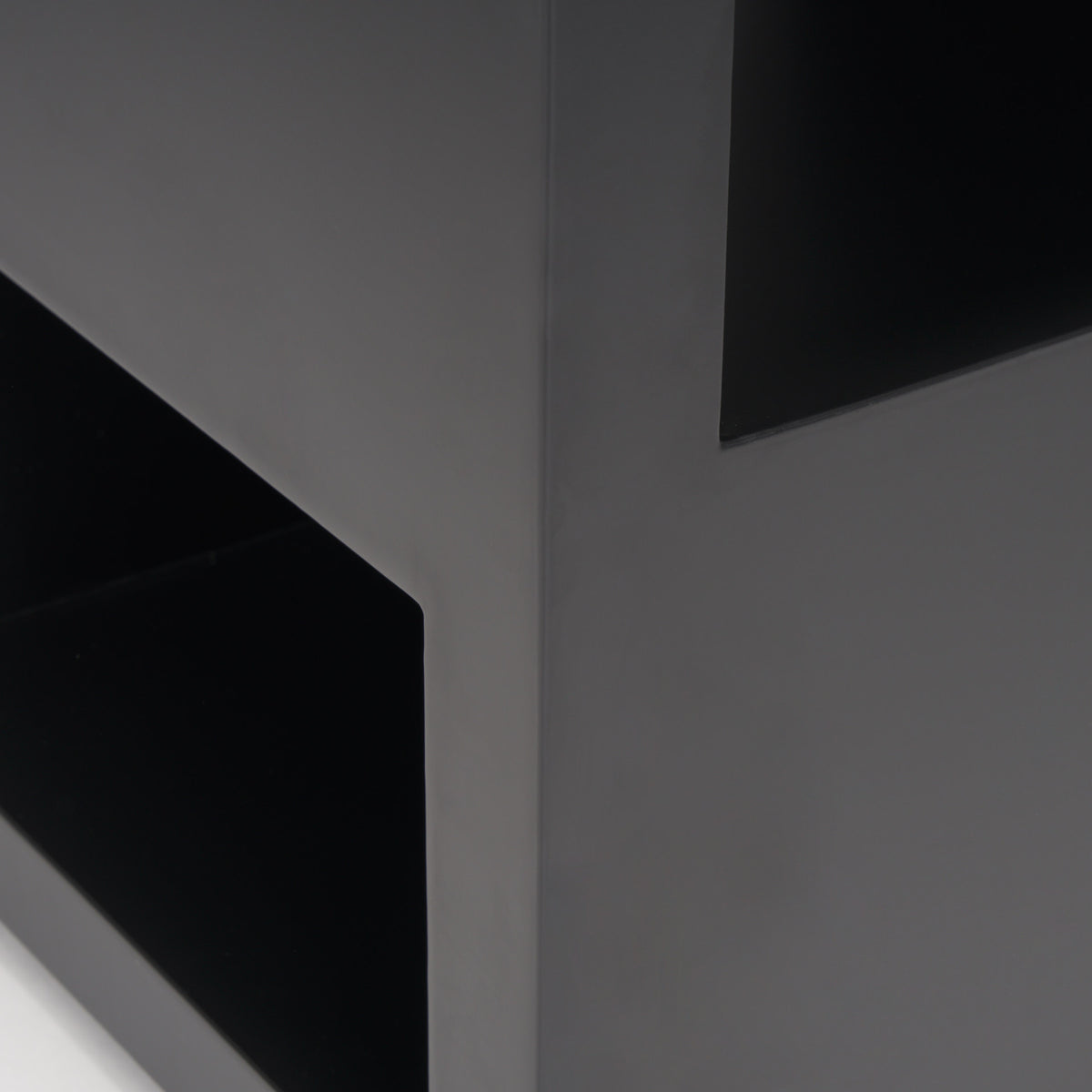 Vondra Matte Black Metal w/ Open Shelves Side table-Accent Tables-DECOROLALA