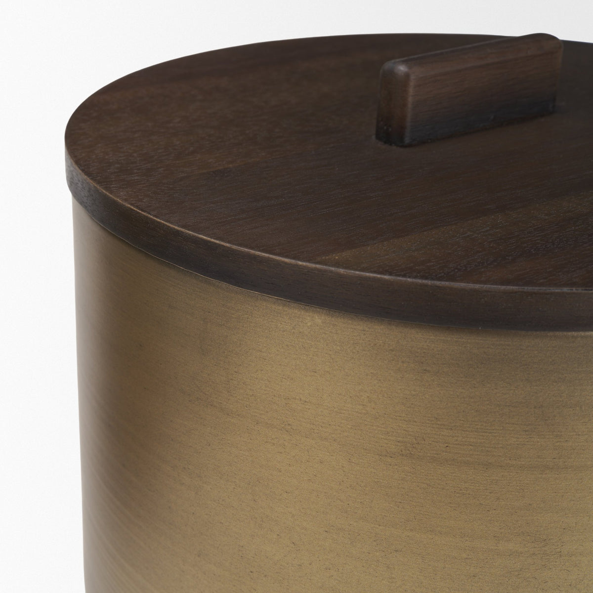 Voss Brass Metal w/ Dark Brown Lid Canister Set-Boxes-DECOROLALA