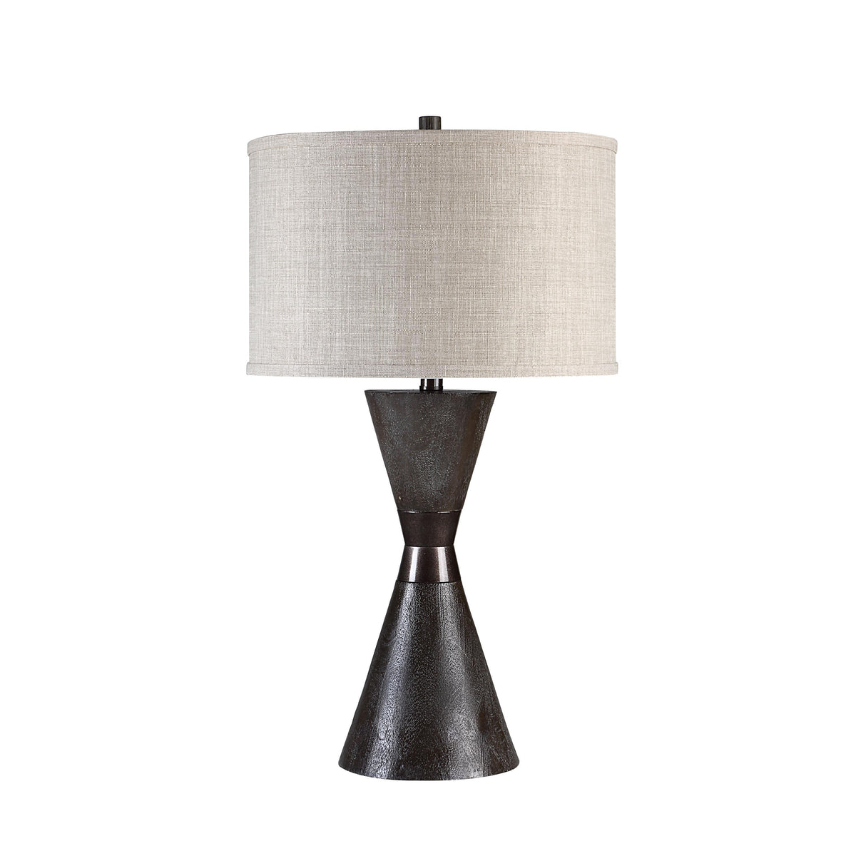 Vyara 29" Table Lamp, Brown Linen Shade-Table Lamp-DECOROLALA