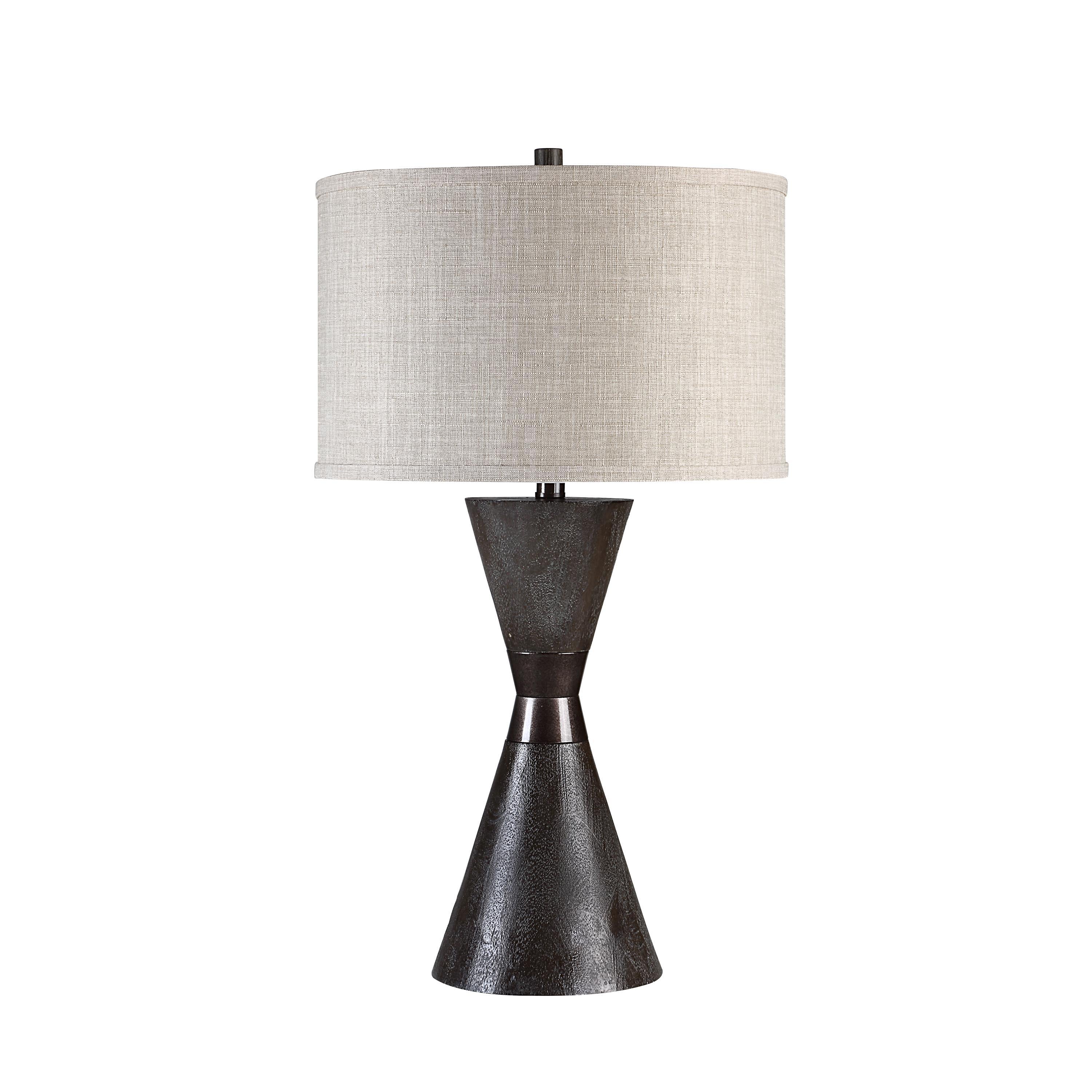 Vyara 29" Table Lamp, Brown Linen Shade-Table Lamp-DECOROLALA
