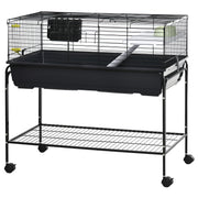 Small Animal Cage Deluxe Pet Habitat Rolling Rabbit Hutch for Bunny Guinea Pig Pet Mink Chinchilla