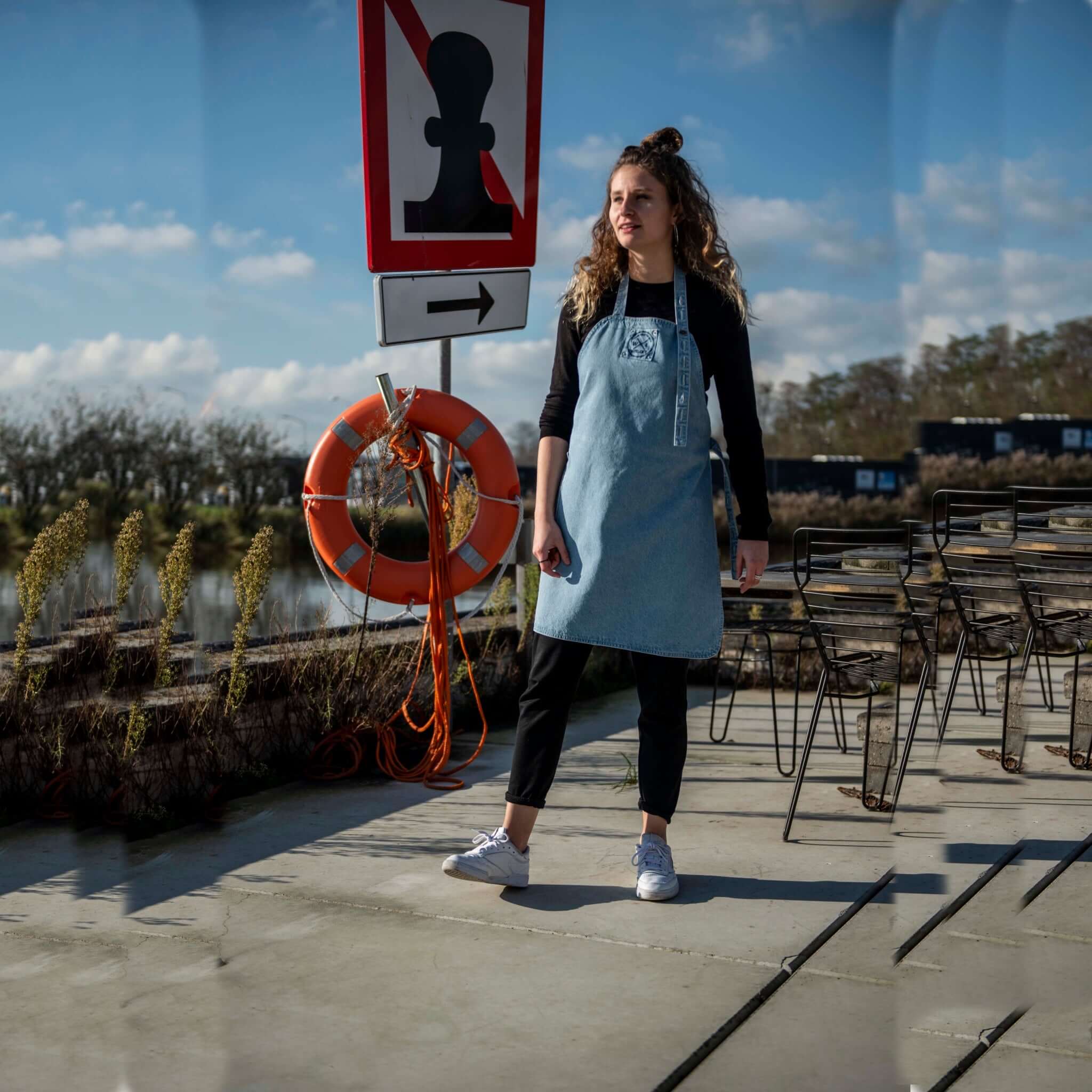 WITLOFT - Apron Denim Medium Long - Mid Blue-Accessories-DECOROLALA