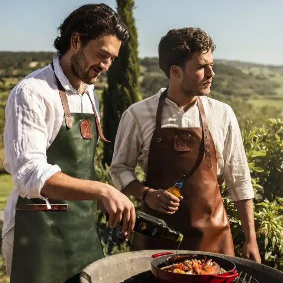 WITLOFT - Handcrafted Classic Leather Apron Cognac/Cognac-Accessories-DECOROLALA