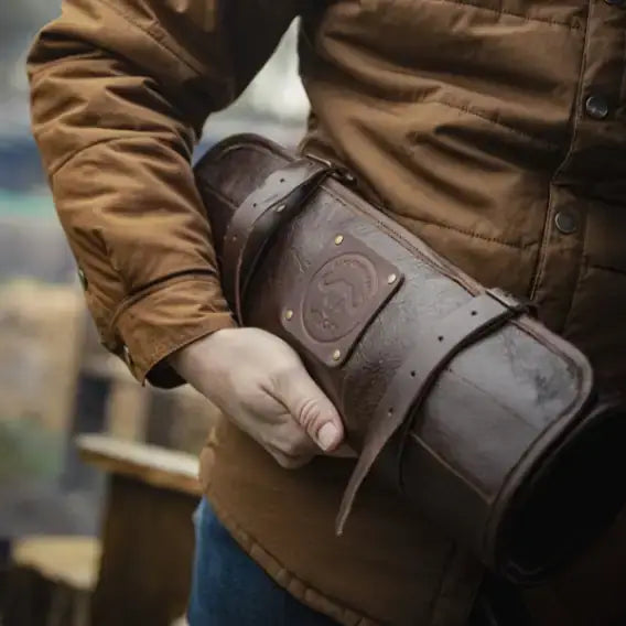 WITLOFT - Handmade leather Knife Role ( 5 Compartments)-Knife Role-DECOROLALA