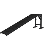 Pet Ramp Bed Steps for Dogs Cats Non-slip Carpet Top Platform Pine Wood 74"L x 16"W x 25"H Black