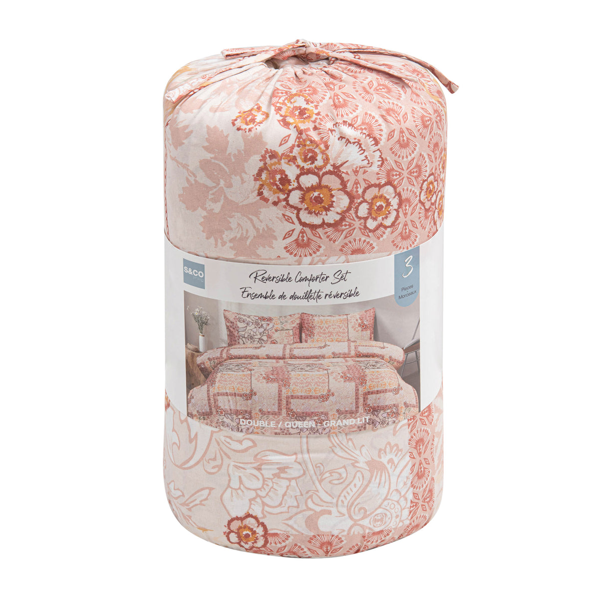 WOVEN 3PC REVERSIBLE COMFORTER SET - CAMILLE-Comforters & Quilts-DECOROLALA