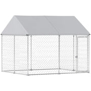 Heavy Duty Galvanized Steel Outdoor Dog Kennel with Waterproof Roof, Safety Lockable Latch System, 9.2' x 7.5' x 7.2'