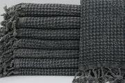Waffle Black Turkish Towel 40" X 70"-Turkish Towel-DECOROLALA