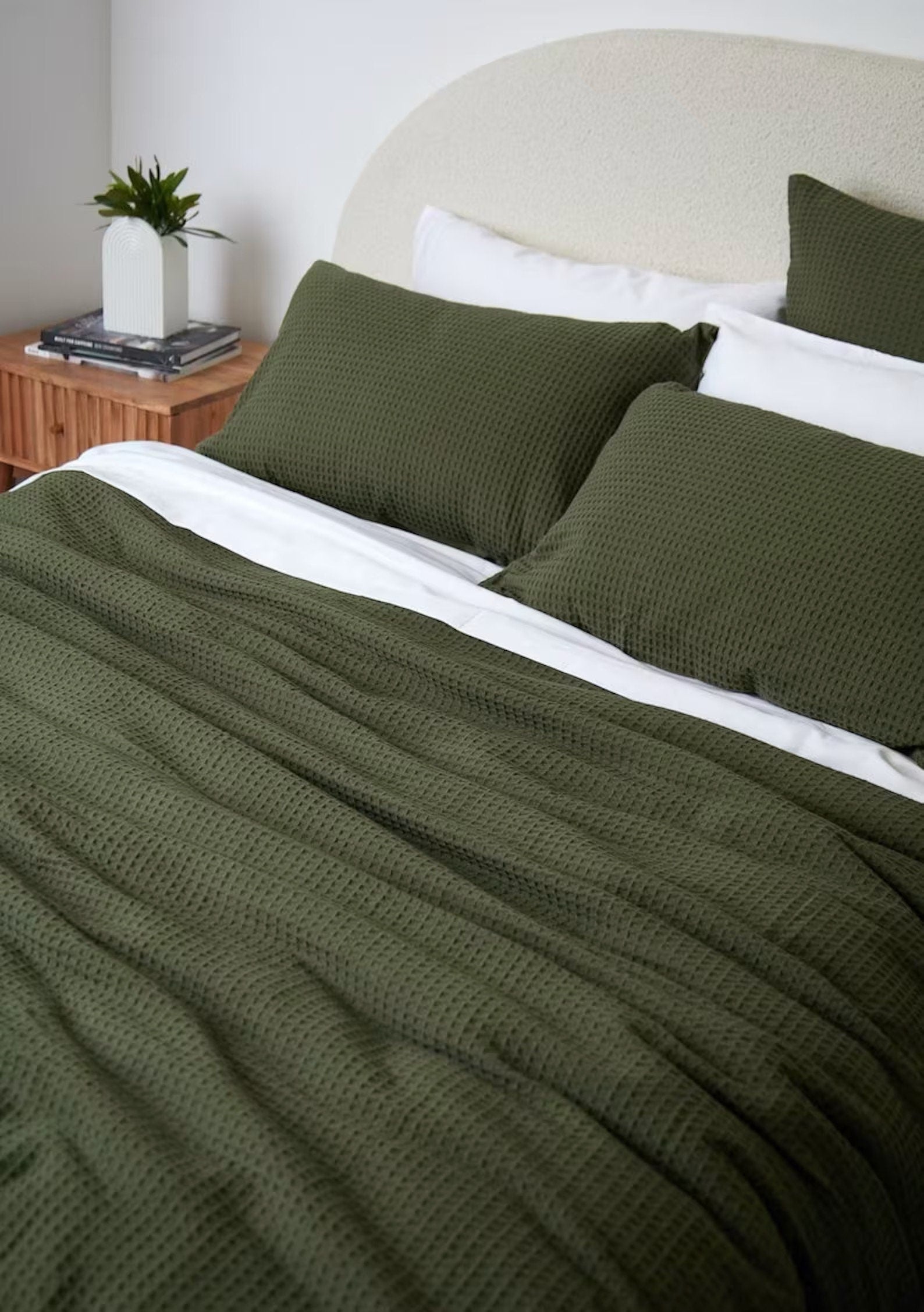 Waffle Weave 100% Pure Cotton Duvet Cover Set - Pre-Washed-Bed Sheet-DECOROLALA