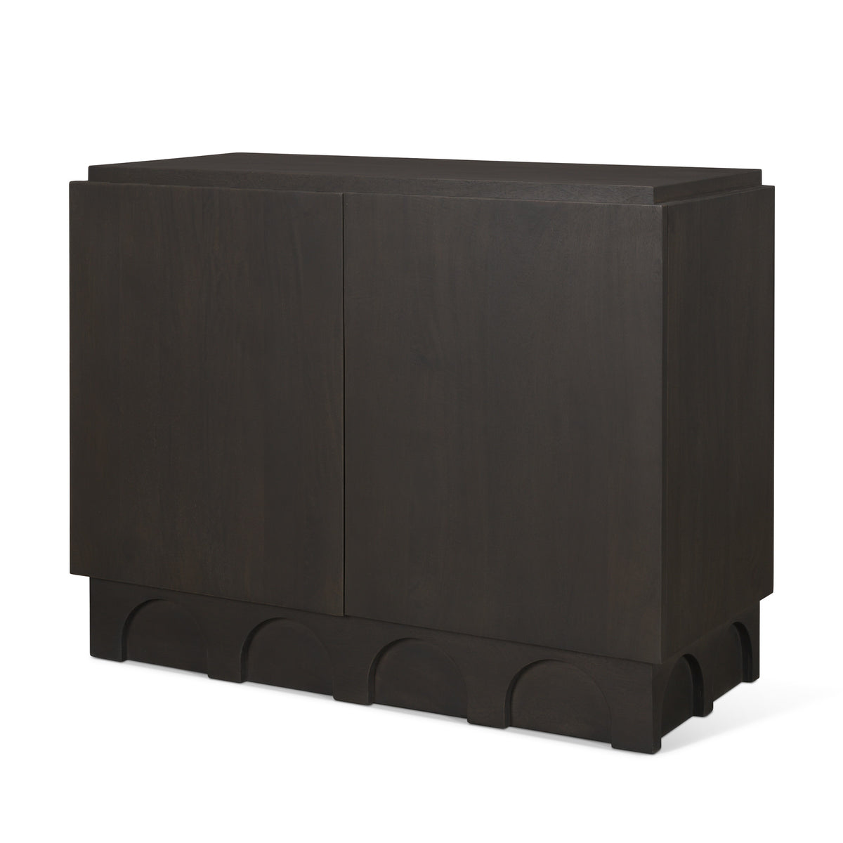 Wagner Dark Brown Wood w/ Arched Design Accent Cabinet-Accent Cabinets & Chests-DECOROLALA