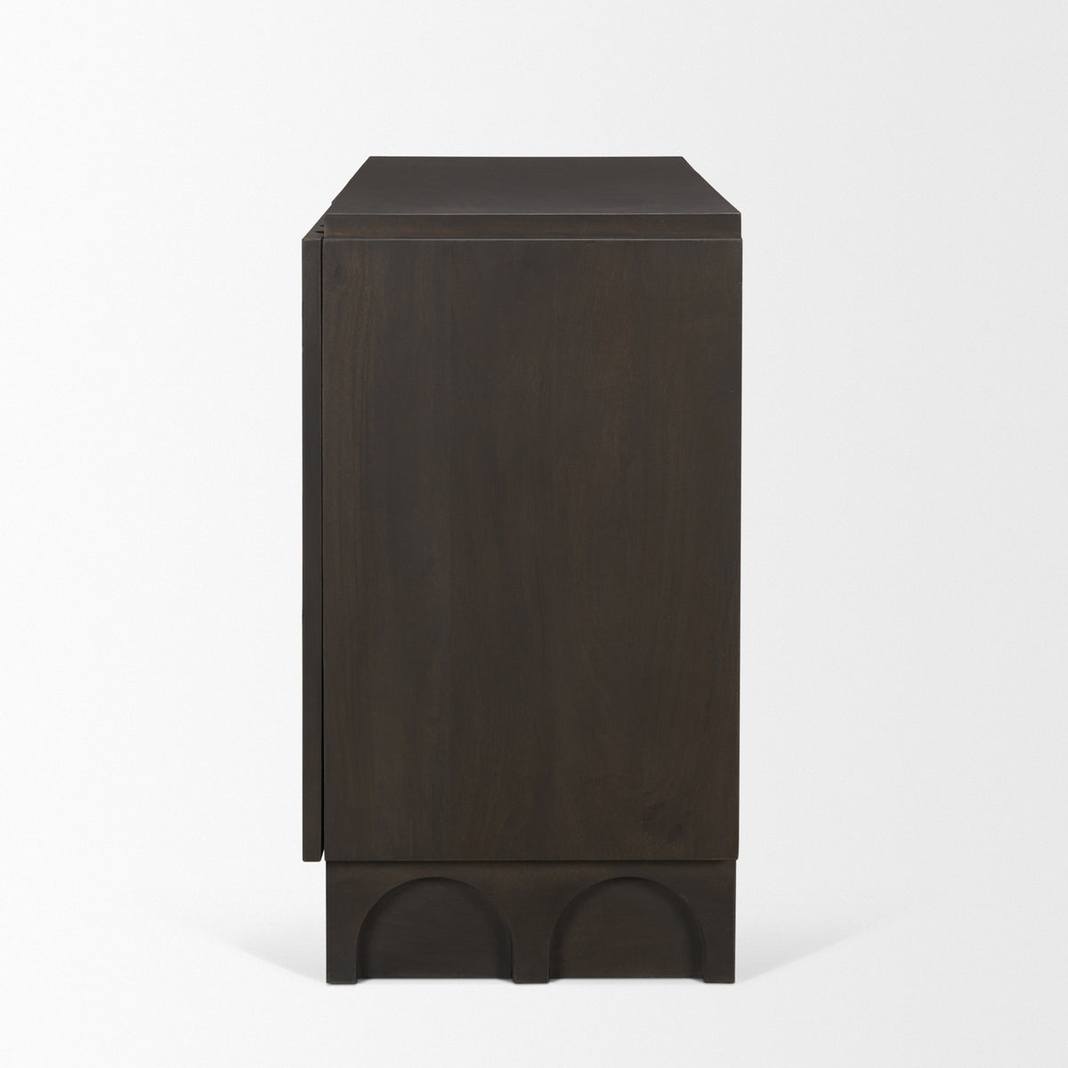 Wagner Dark Brown Wood w/ Arched Design Accent Cabinet-Accent Cabinets & Chests-DECOROLALA