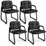Waiting Room Guest Chairs Set of 4 Leather Office Reception Chairs-Conference Chairs-DECOROLALA