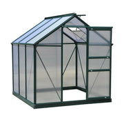 Walk-In Garden Greenhouse - 6' x 6' Polycarbonate Aluminum-DECOROLALA