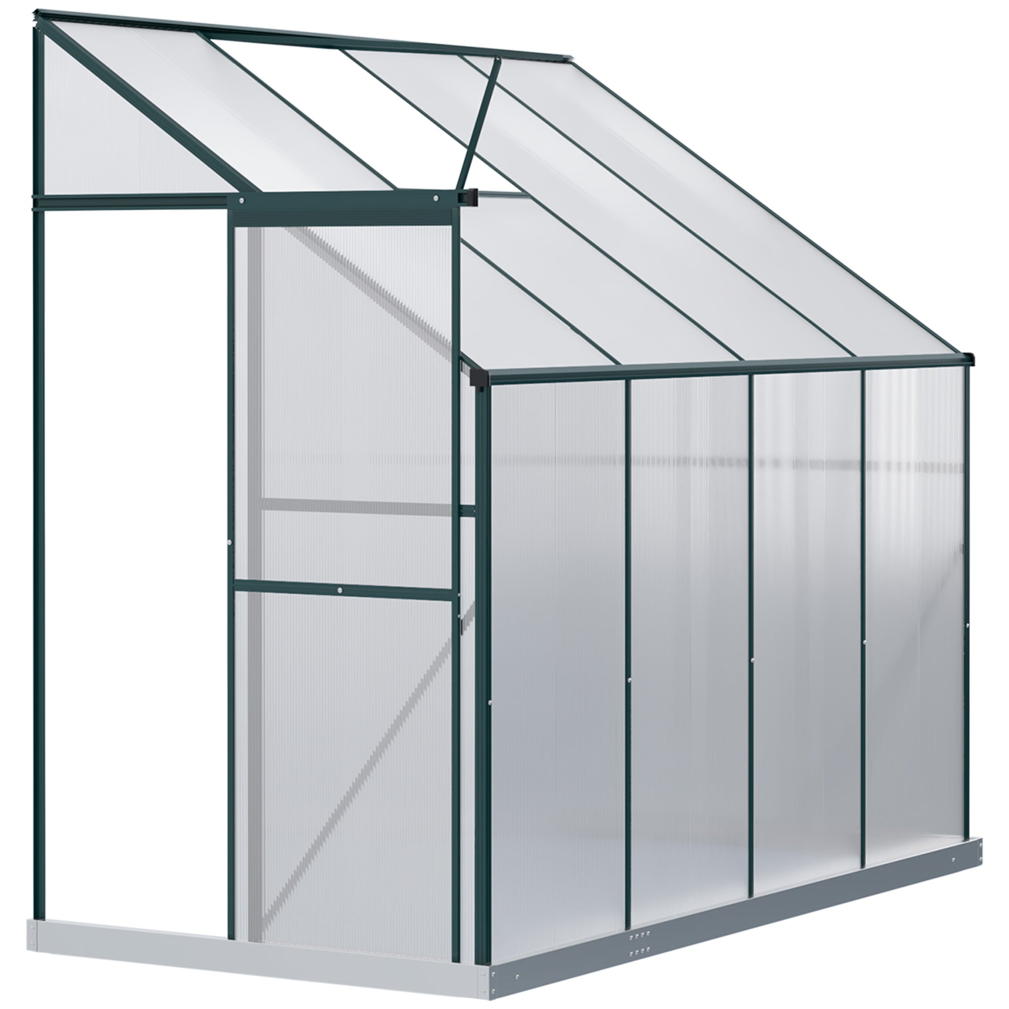 Walk-In Garden Greenhouse - 8' x 4' x 7' Green Aluminum-DECOROLALA
