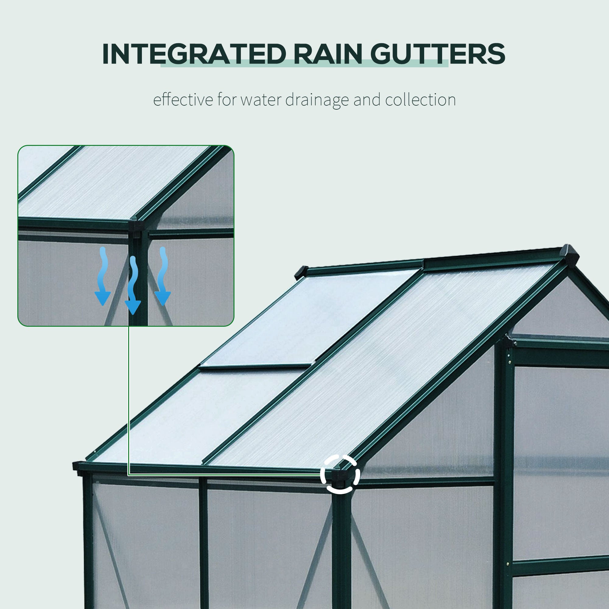Walk-In Greenhouse - 6.2' x 4.3' Aluminum & Polycarbonate-DECOROLALA