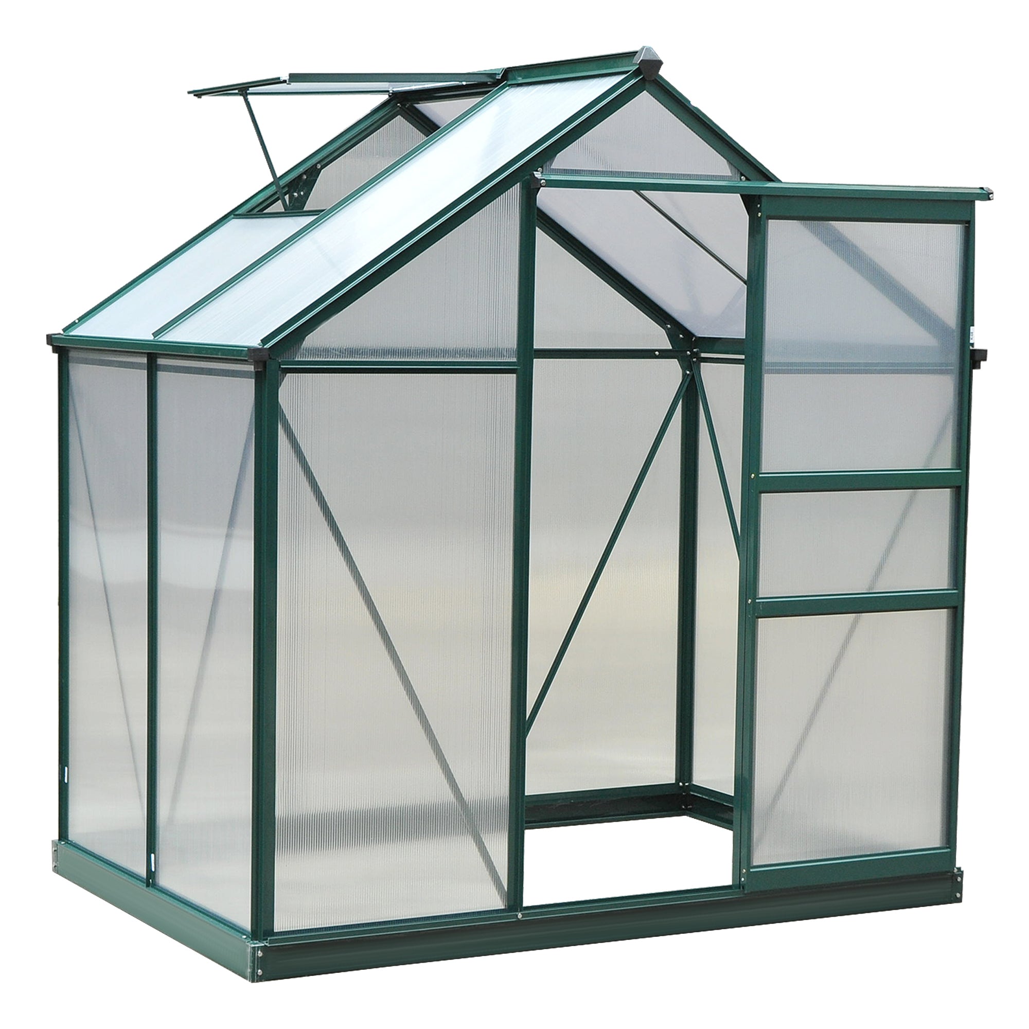 Walk-In Greenhouse - 6.2' x 4.3' Aluminum & Polycarbonate-DECOROLALA
