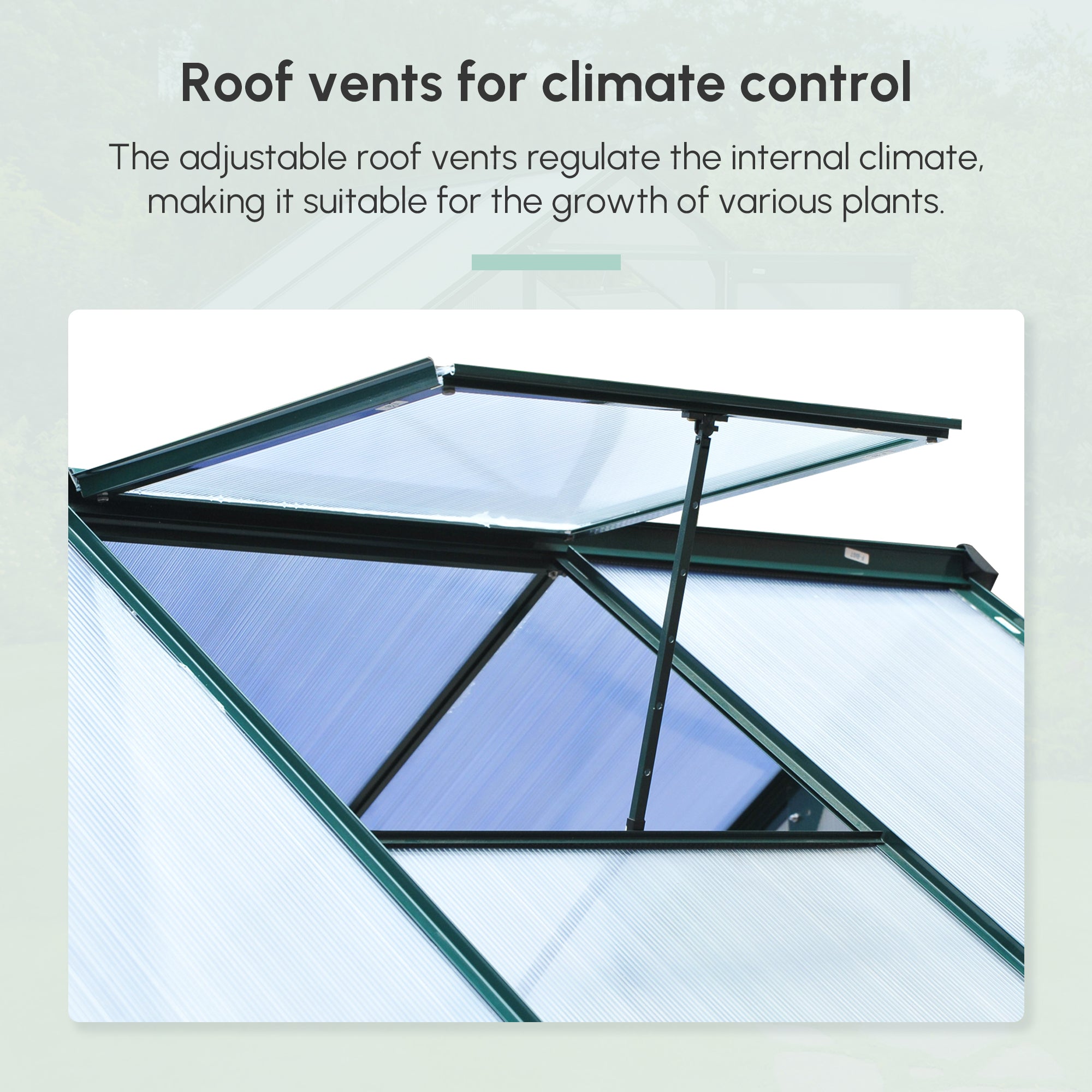 Walk-In Polycarbonate Greenhouse - 6.2' x 6.3' x 6.6' Clear-DECOROLALA