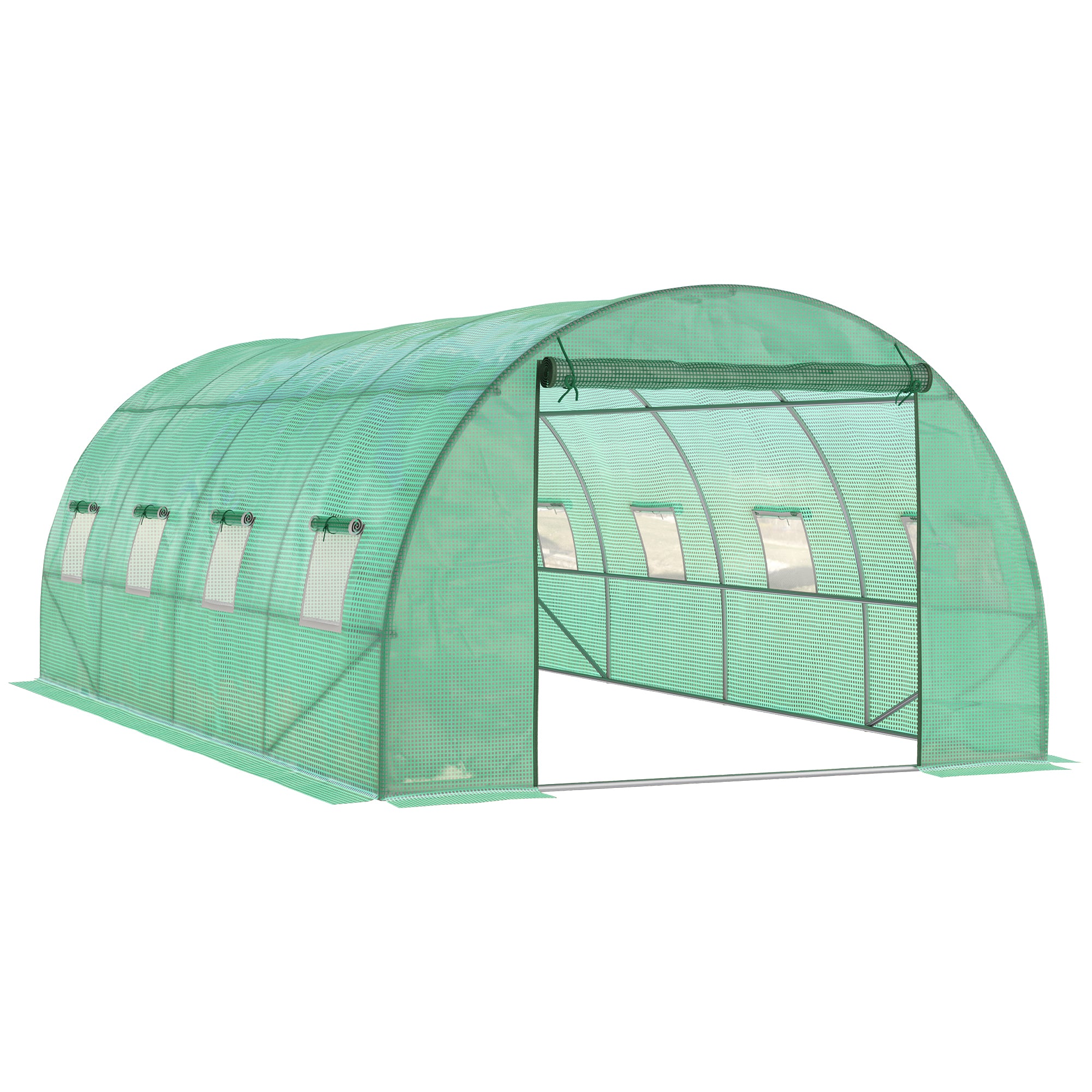 Walk-in Tunnel Greenhouse - 19 x 10 x 6.6 ft Green-DECOROLALA