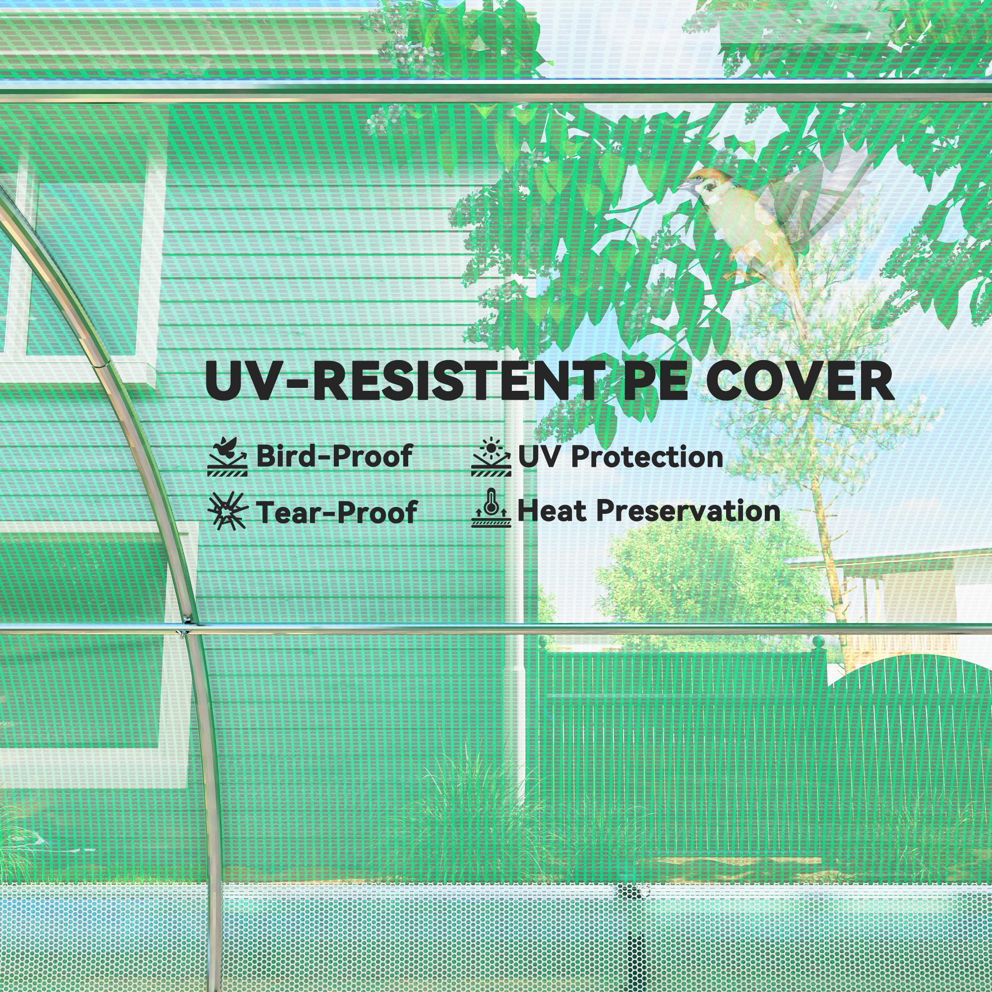 Walk-in Tunnel Greenhouse with Sunshade Net - 10' x 13' Green-DECOROLALA