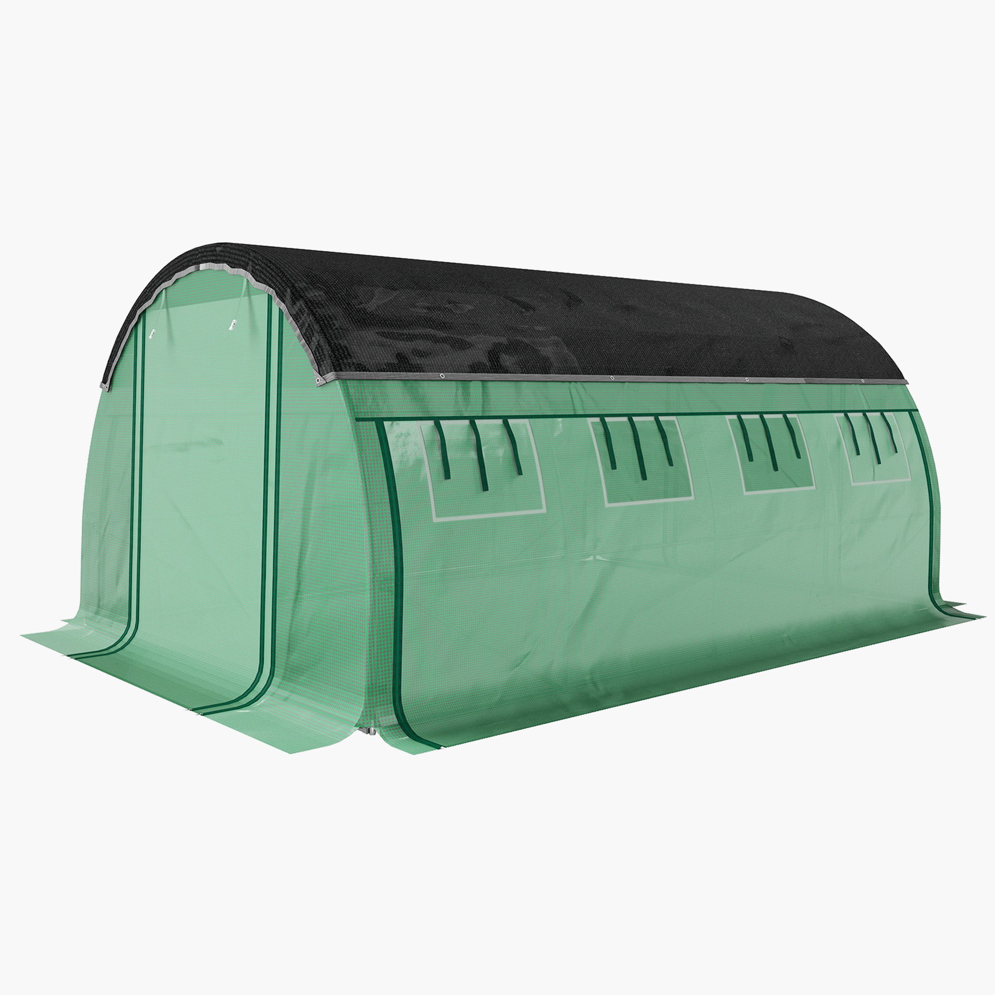 Walk-in Tunnel Greenhouse with Sunshade Net - 10' x 13' Green-DECOROLALA