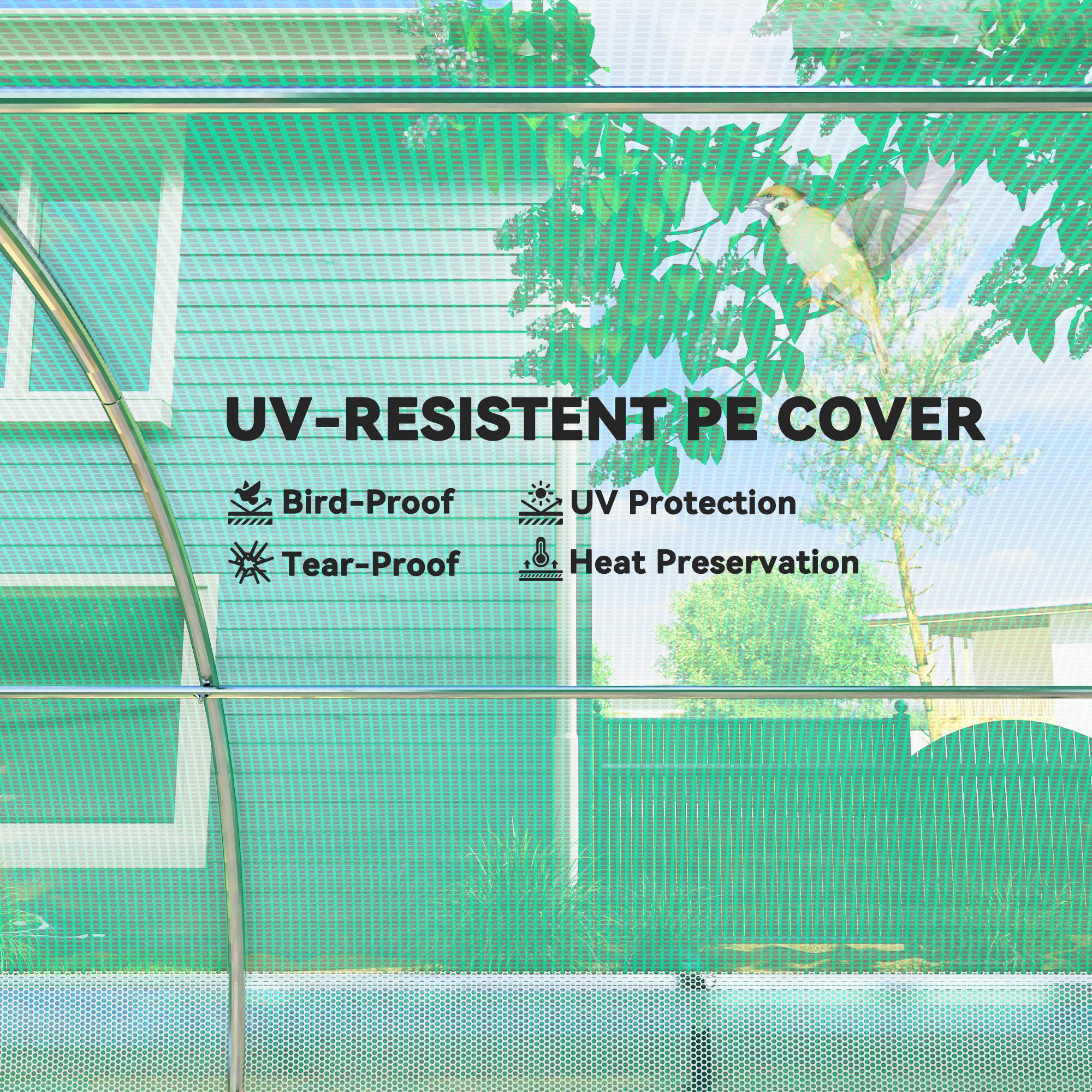 Walk-in Tunnel Greenhouse with Sunshade Net - 6.6' x 10' Green-DECOROLALA