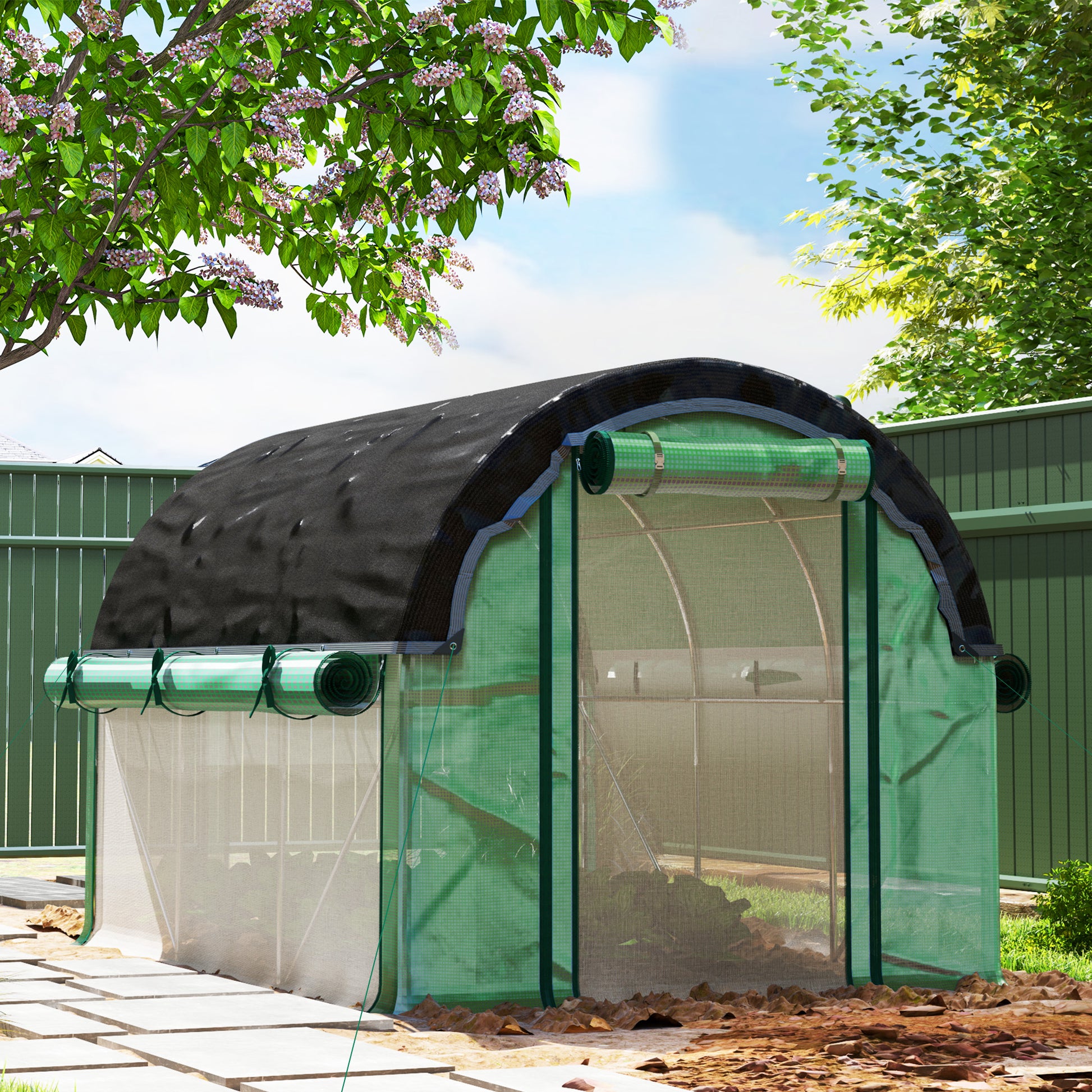 Walk-in Tunnel Greenhouse with Sunshade Net - 6.6' x 10' Green-DECOROLALA