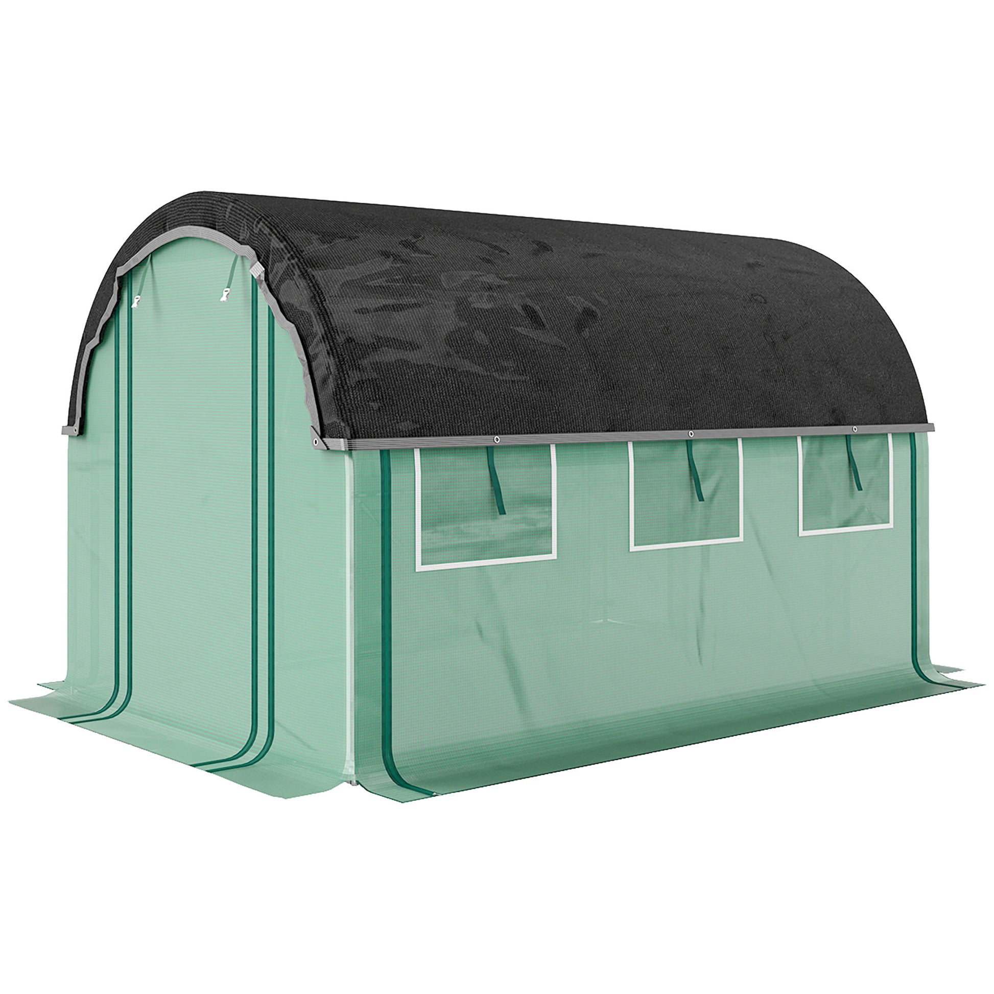 Walk-in Tunnel Greenhouse with Sunshade Net - 6.6' x 10' Green-DECOROLALA