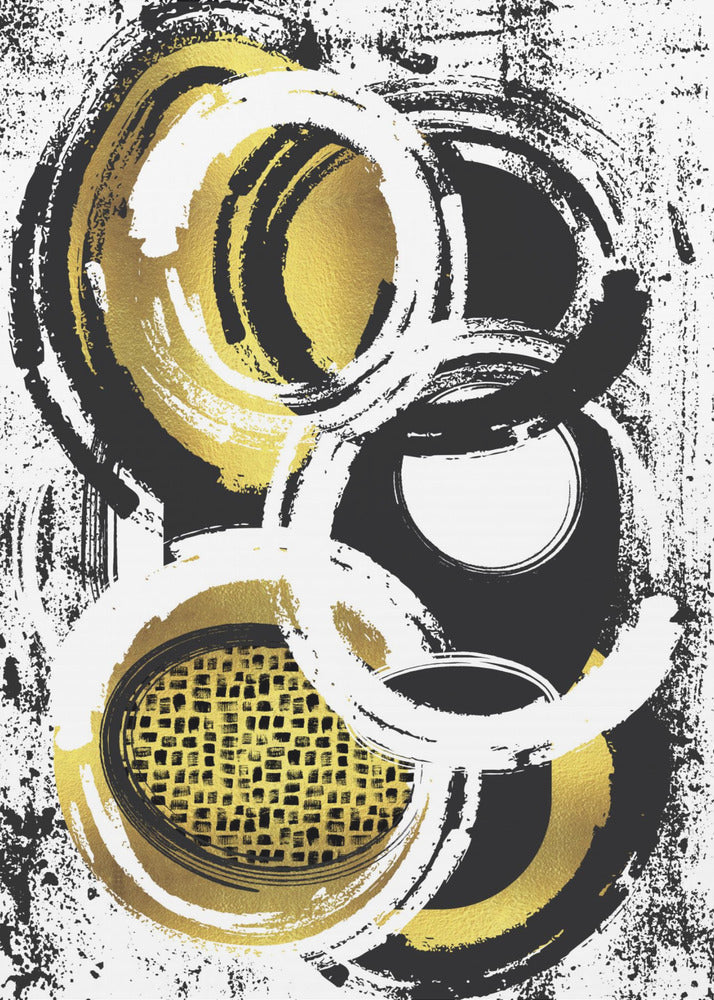 Wall Art Abstract Painting No. 2 Gold Melanie Viola-canvas-DECOROLALA