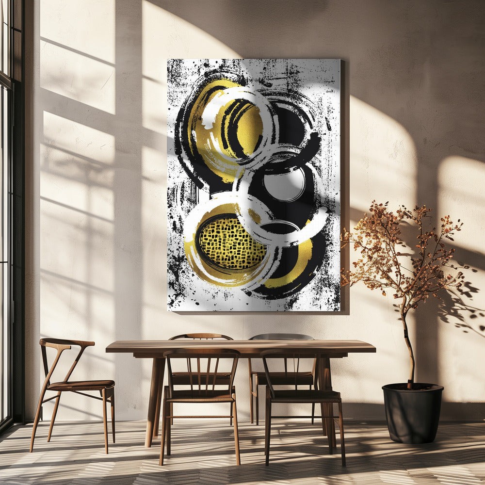 Wall Art Abstract Painting No. 2 Gold Melanie Viola-canvas-DECOROLALA