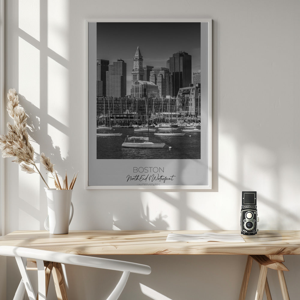 Wall Art BOSTON Skyline North End &amp; Waterfront-Canvas Print-DECOROLALA