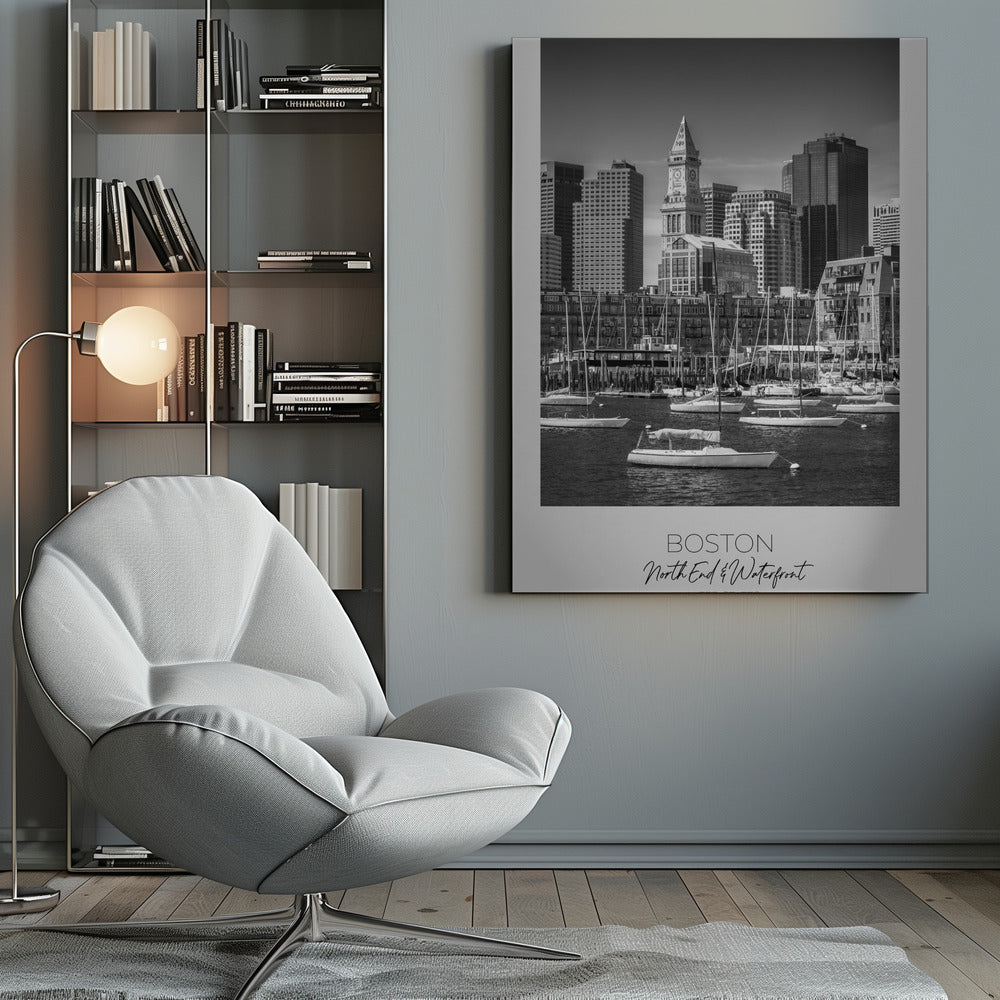 Wall Art BOSTON Skyline North End &amp; Waterfront-Canvas Print-DECOROLALA