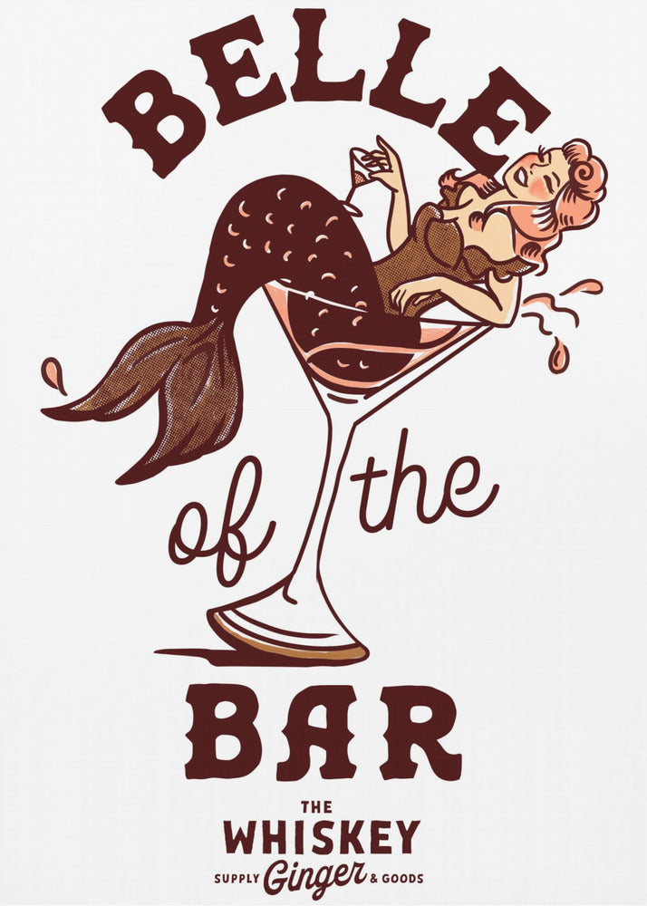 Wall Art Belle Of The Bar Mermaid Pin Up-Canvas Print-DECOROLALA