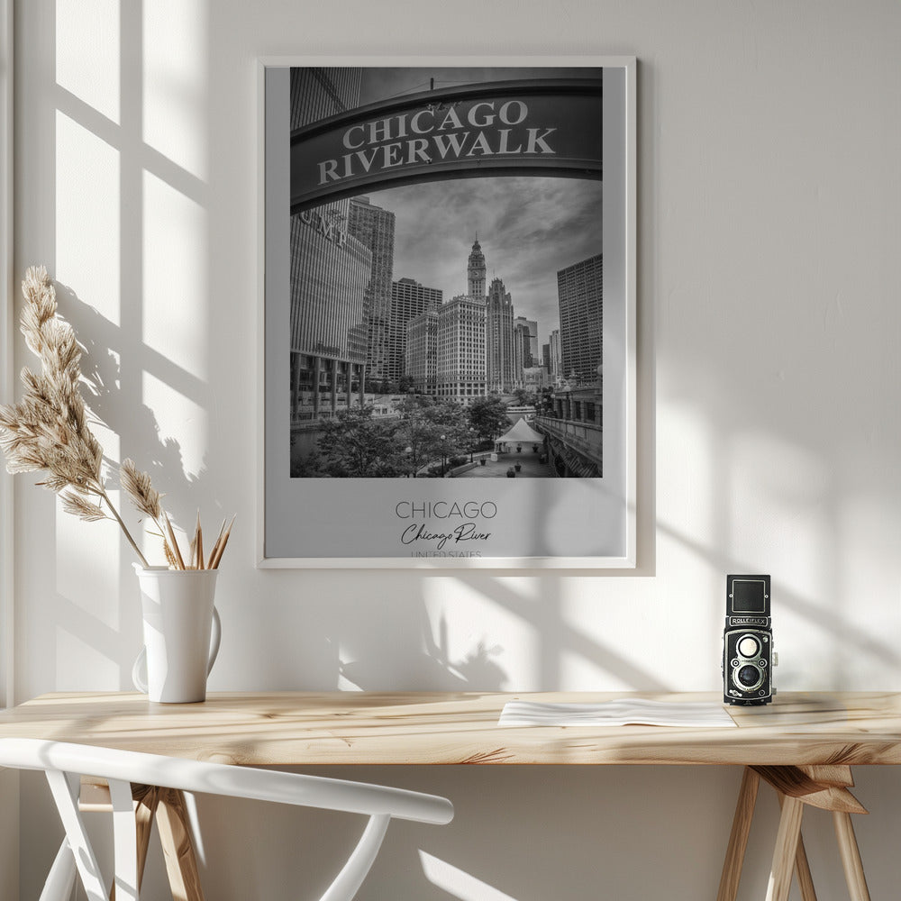 Wall Art CHICAGO Riverwalk by Melanie Viola-Canvas Print-DECOROLALA
