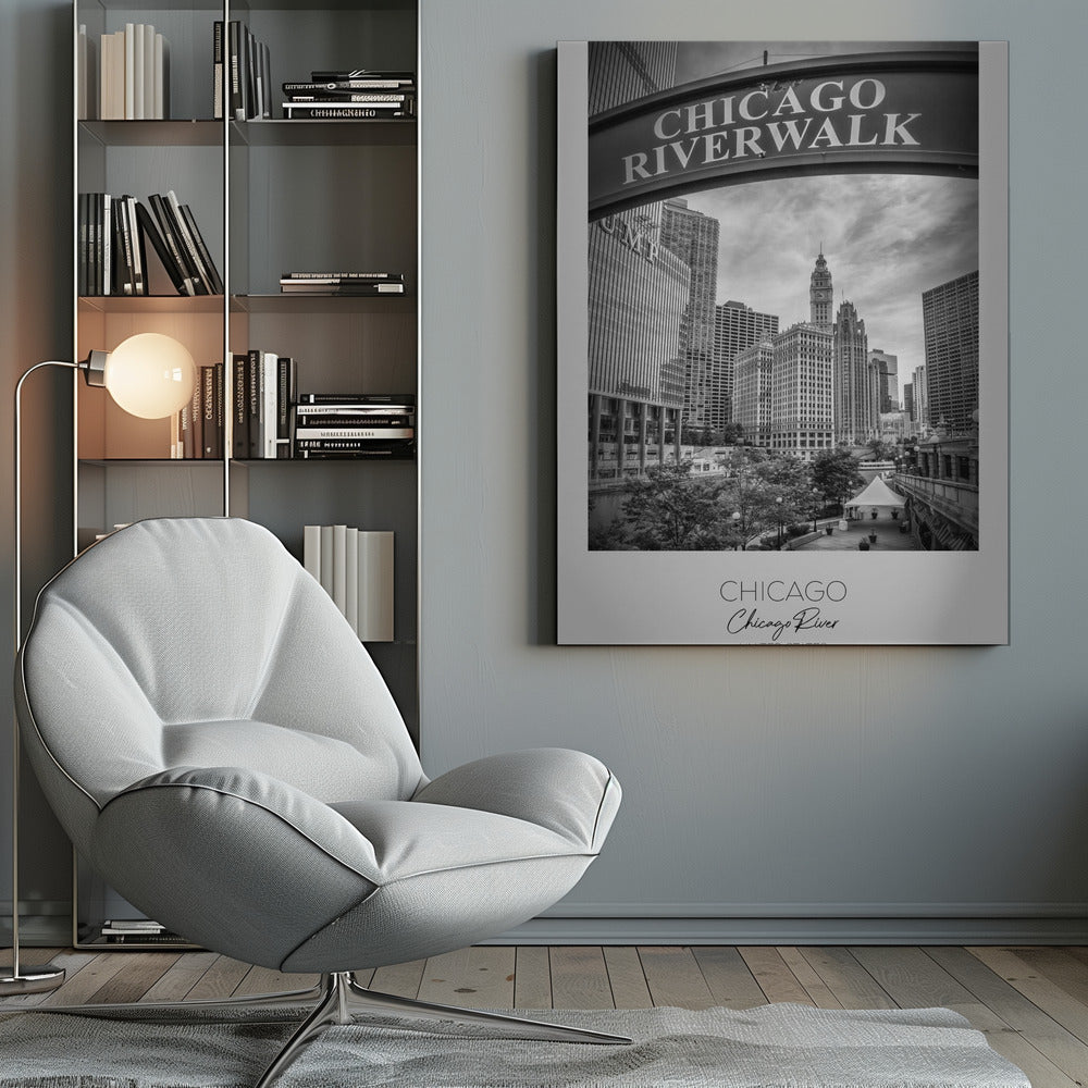 Wall Art CHICAGO Riverwalk by Melanie Viola-Canvas Print-DECOROLALA
