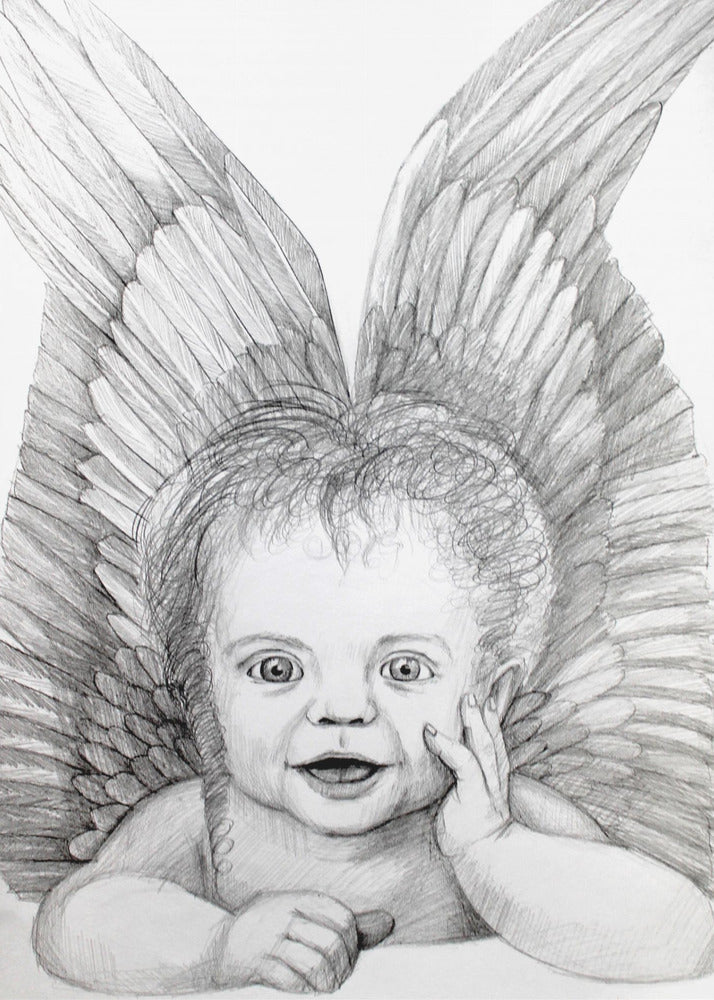 Wall Art Cherubic Baby Angel by Violeta Vollmer-Canvas Print-DECOROLALA