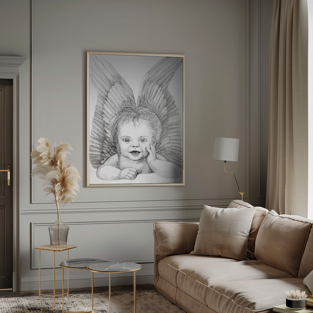 Wall Art Cherubic Baby Angel by Violeta Vollmer-Canvas Print-DECOROLALA