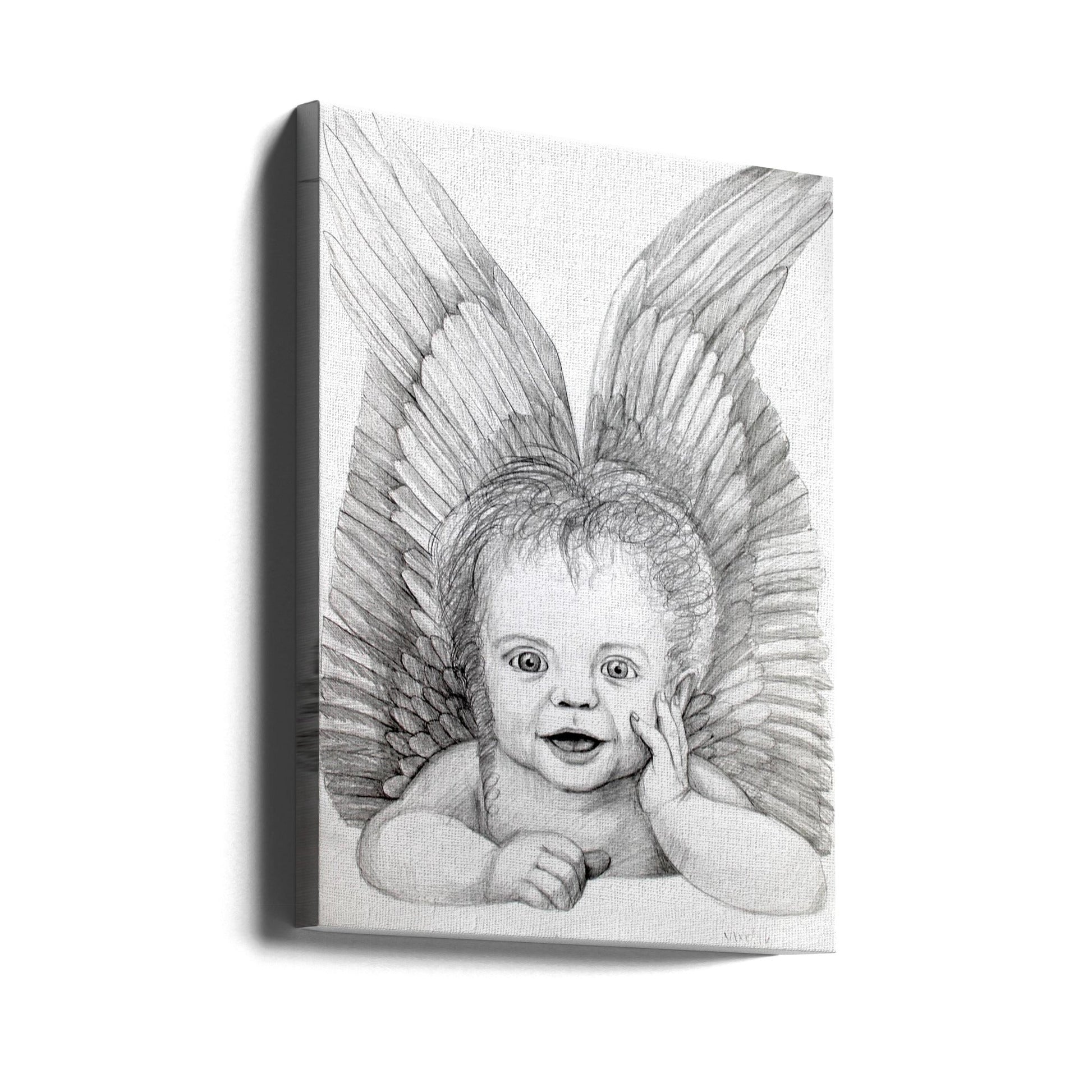 Wall Art Cherubic Baby Angel by Violeta Vollmer-Canvas Print-DECOROLALA