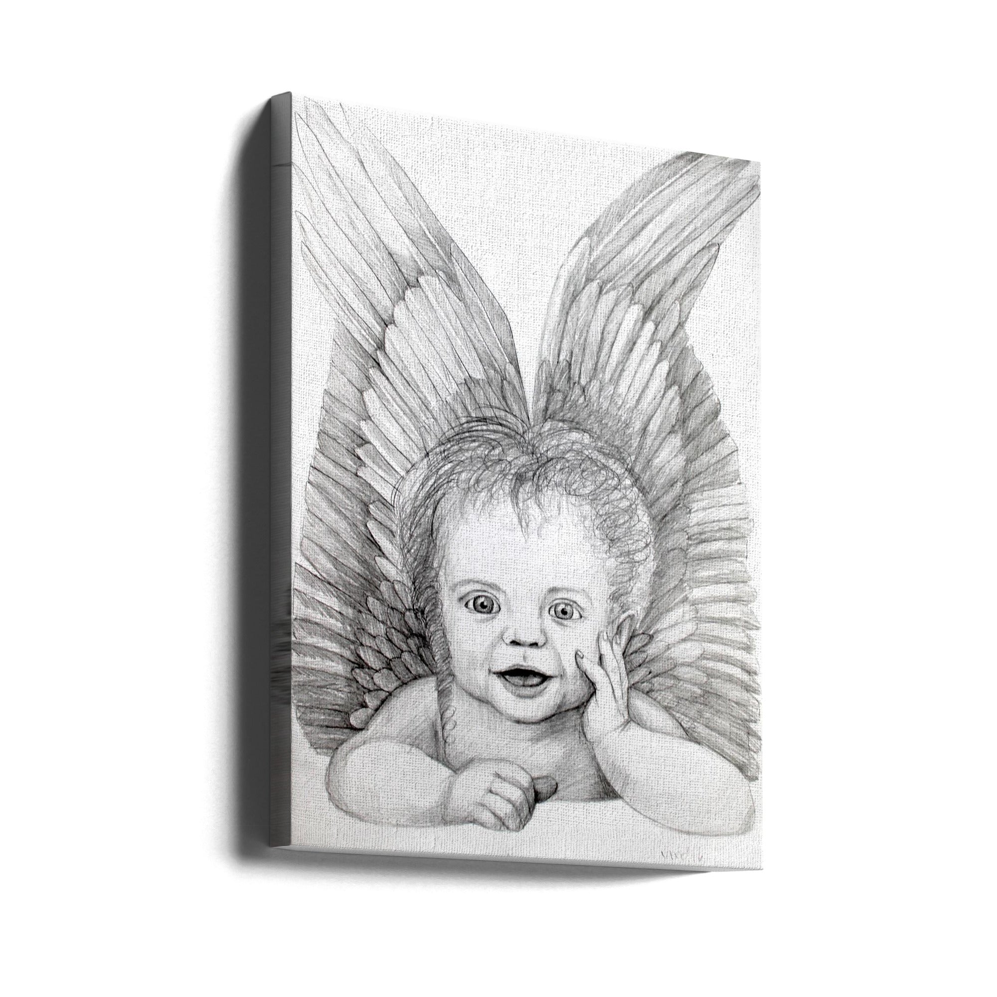 Wall Art Cherubic Baby Angel by Violeta Vollmer-Canvas Print-DECOROLALA
