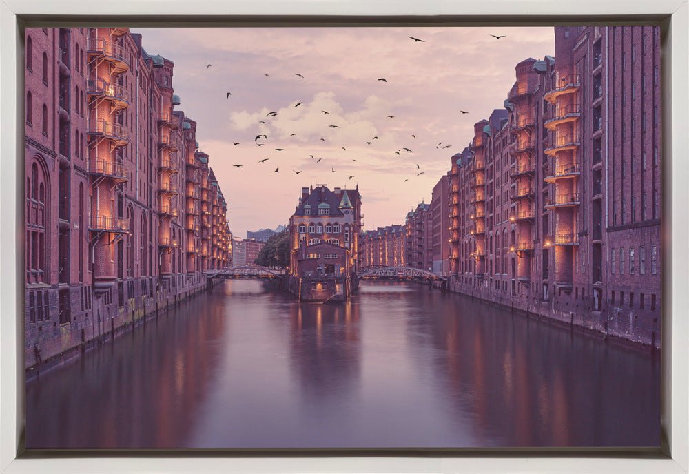 Wall Art City of Warehouses Hamburg Canvas-Canvas Print-DECOROLALA