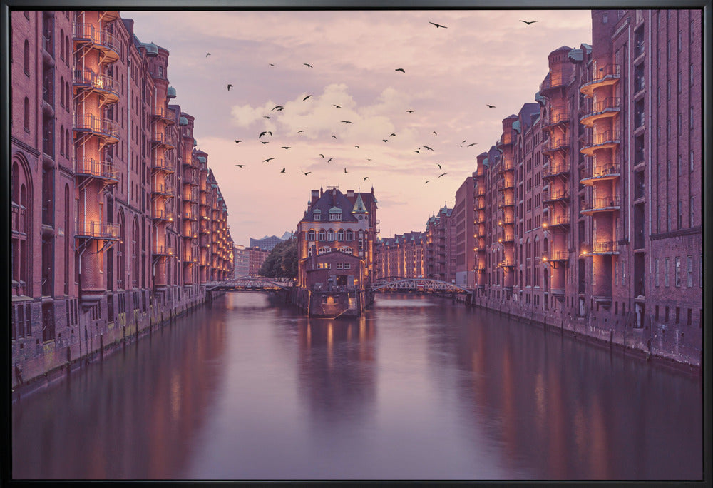 Wall Art City of Warehouses Hamburg Canvas-Canvas Print-DECOROLALA