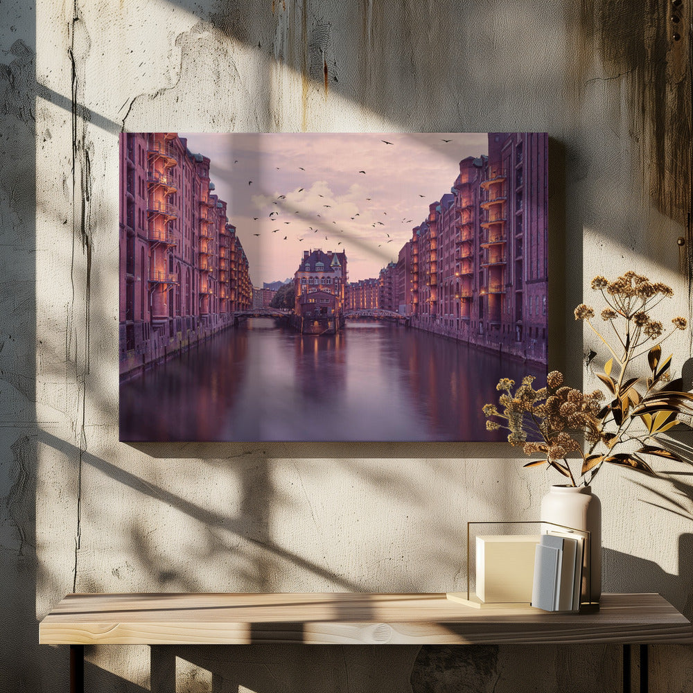 Wall Art City of Warehouses Hamburg Canvas-Canvas Print-DECOROLALA