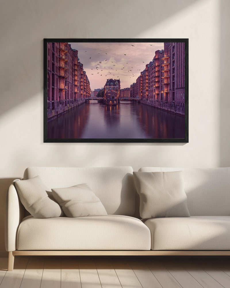 Wall Art City of Warehouses Hamburg Canvas-Canvas Print-DECOROLALA