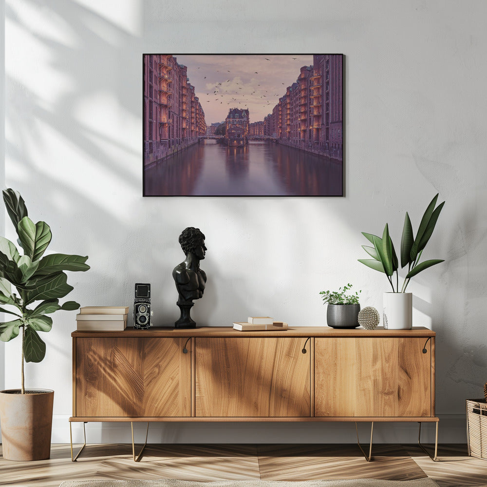 Wall Art City of Warehouses Hamburg Canvas-Canvas Print-DECOROLALA